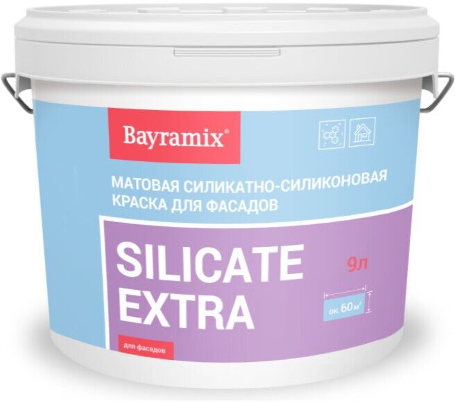 Краска фасадная силикатно-силиконовая Bayramix Silicate Extra 9 л