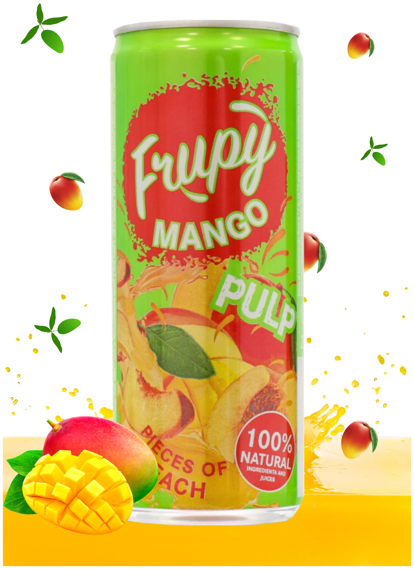 Сок с кусочками манго и персика «FRUPY» Mango-Peach 0.25л жб бан. 12 шт. - фотография № 2