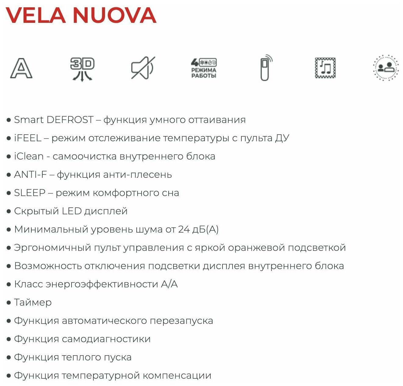 Кондиционер настенный сплит-система Royal Clima VELA NUOVA RC-VX22HN - фотография № 8