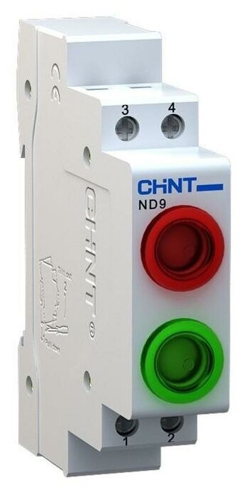 Индикатор ND9-2/gr зел.+красн. AC/DC 230В (LED) (R) 594138 CHINT (2шт. в упак.)