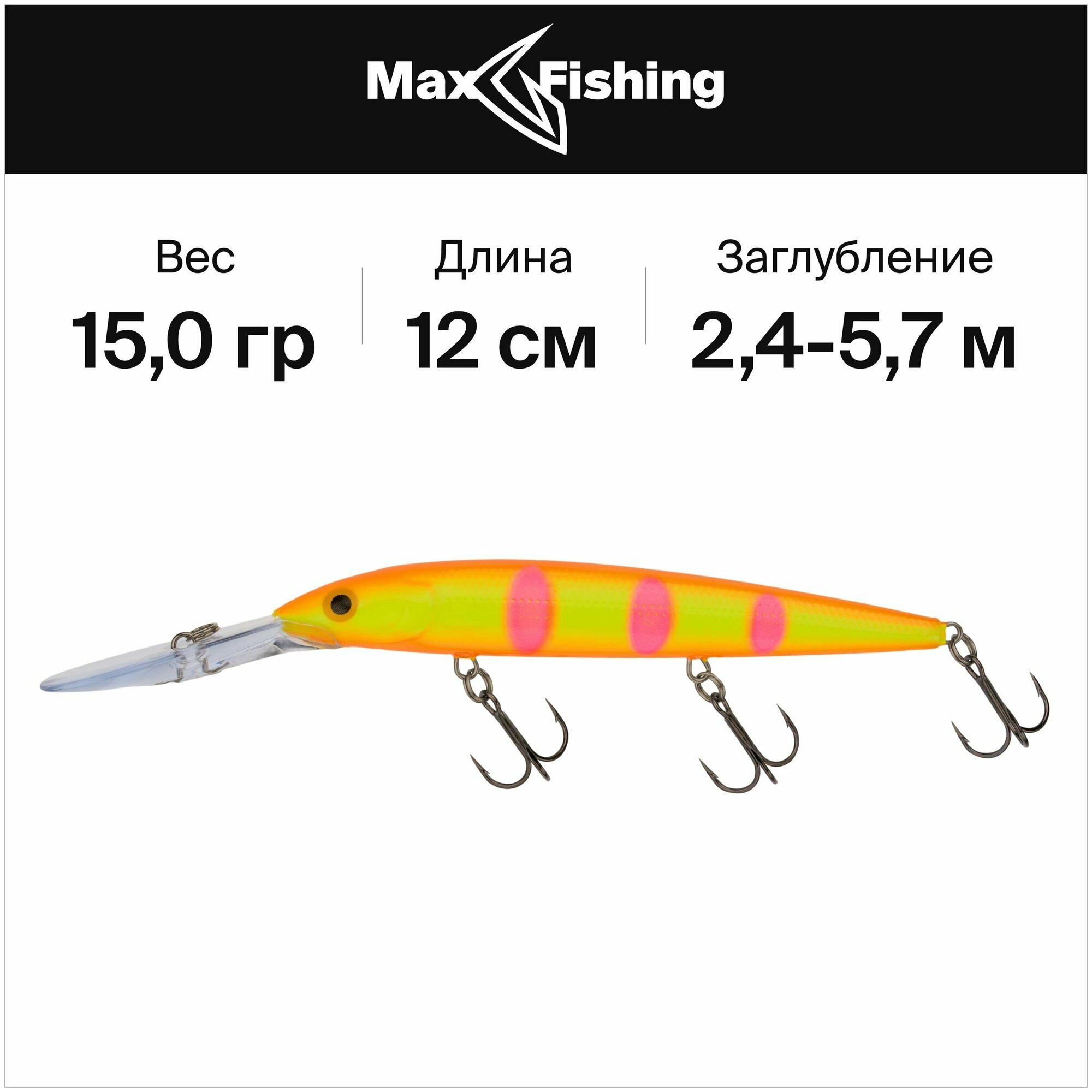 Воблеры для троллинга Rapala Down Deep Husky Jerk 12 цв. DSC, 15 гр 120 мм, на щуку, судака, минноу / нейтральная плавучесть, до 5,7м