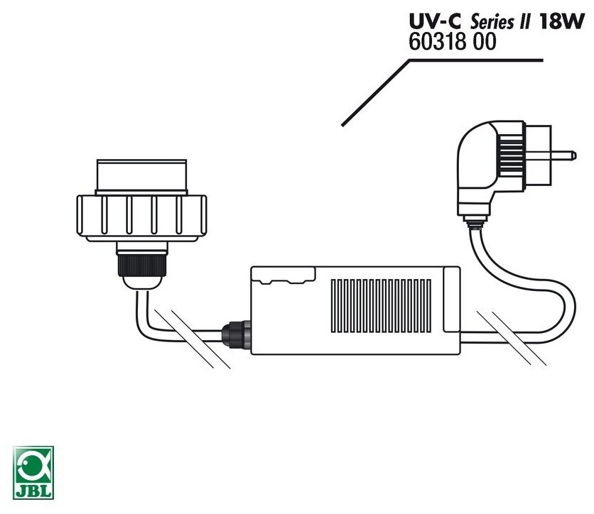 JBL Gehausedeckel + Vorschaltgerat UV-C 18W - Крышка корпуса с цоколем лампы в комплекте с блоком питания для UV-C стерилизатора 18 ватт