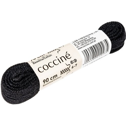 Шнурки хлопковые плоские Coccine, черный, 7 мм, 90 см