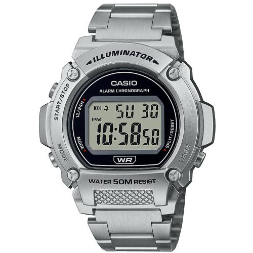 Наручные часы CASIO Collection W-219HD-1A, черный, серебряный