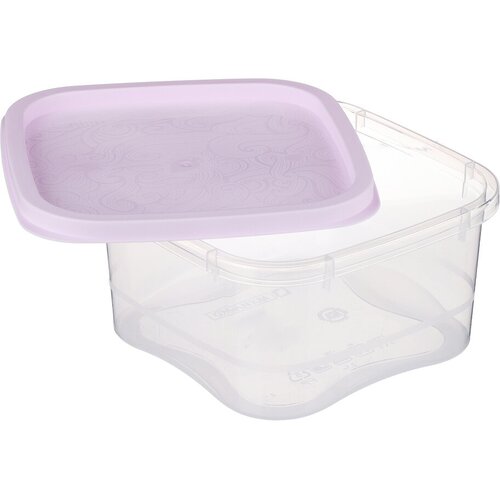 Контейнер для СВЧ с крышкой, пластик, квадратный, 2,1л