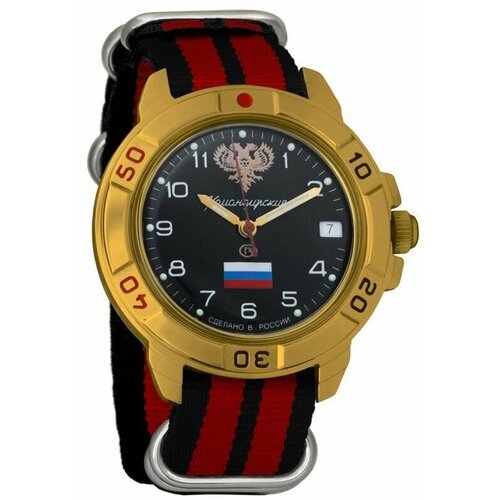 Наручные часы Восток Командирские, красный наручные часы восток командирские механические командирские 439123 black red красный