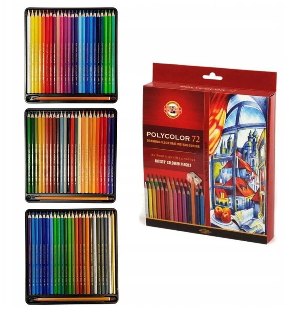 Карандаши цветные художественные Polycolor 3837, 72 цвета KOH-I-NOOR - фото №18