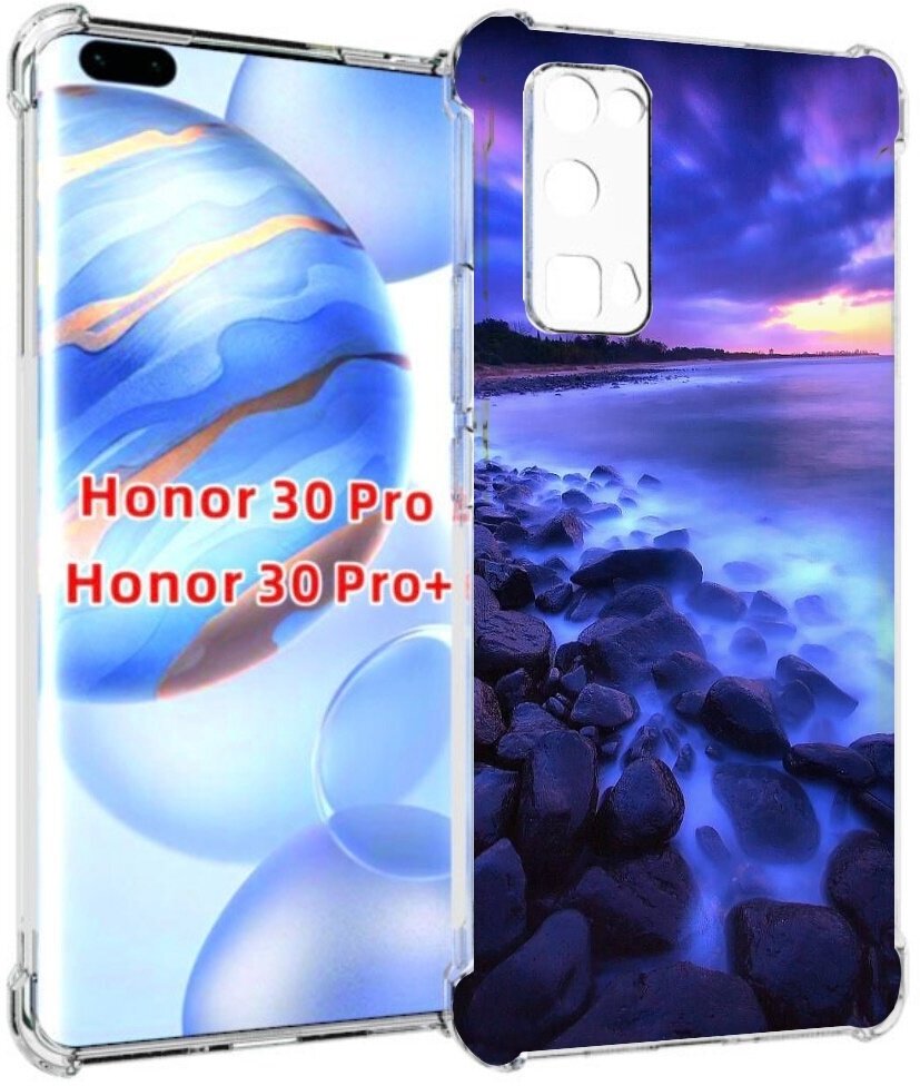 Чехол задняя-панель-накладка-бампер MyPads неоновый берег для Huawei Honor 30 Pro/Honor 30 Pro plus + (EBG-AN10) противоударный