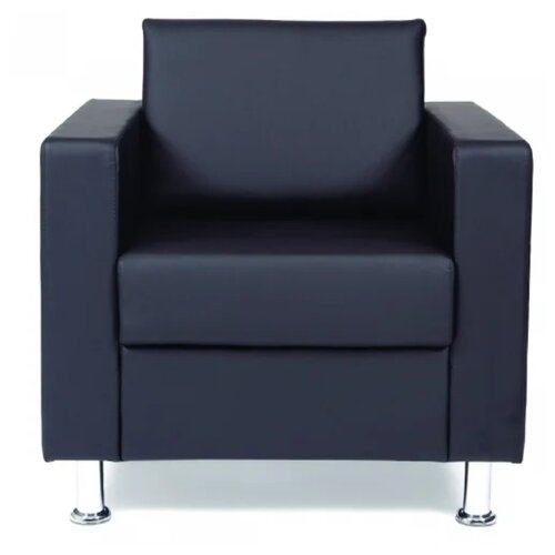 фото Кресло chairman симпл размер: 82х83 см, обивка: искусственная кожа, цвет: черный euroline 9100/хром