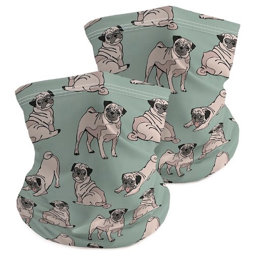 фото Универсальный бафф маска joyarty "милый мопс" 2шт