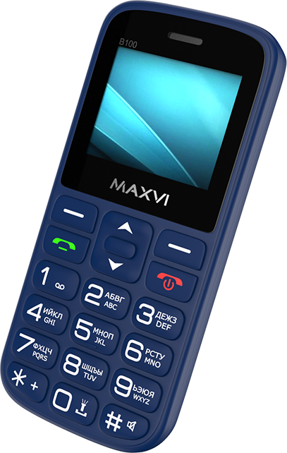 Телефон MAXVI B100, 2 SIM, синий