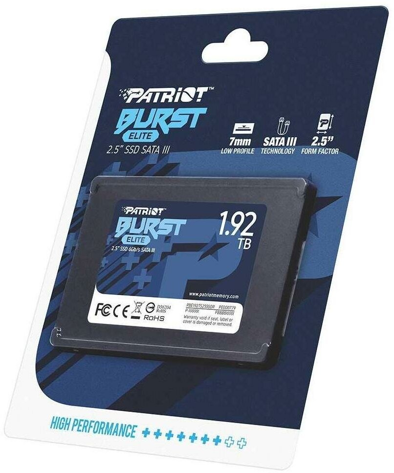 SSD диск PATRIOT MEMORY PATRIOT 2.5" Burst Elite 1920 Гб SATA III NAND 3D PBE192TS25SSDR - фотография № 9