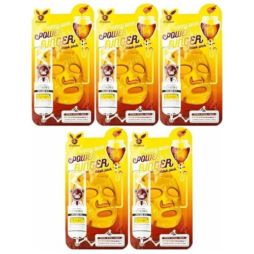 Elizavecca Power Ringer Mask Pack Honey Deep Тканевая маска с медом, 5шт.