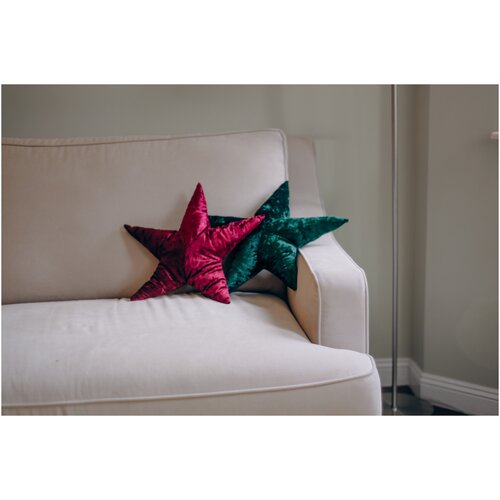 Подушка звезда Avelvi design, декоративная подушка из бархата, ручной работы, серый