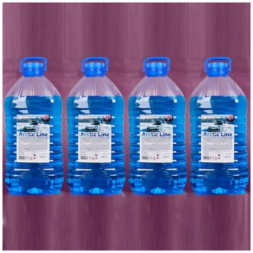 Незамерзайка для автомобиля. Жидкость стеклоомывателя зимняя -30, 5л Arctic Line / комплект из 4 шт.