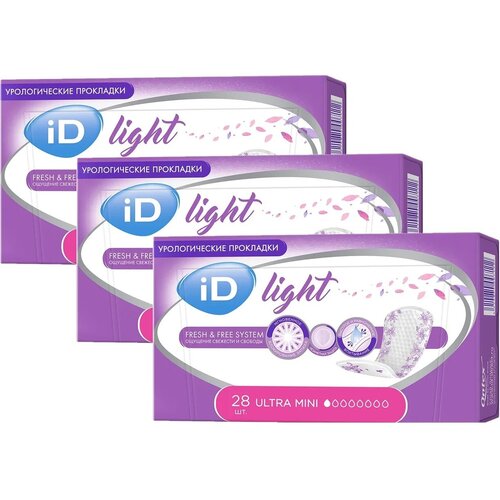 ID Урологические прокладки iD Light Ultra mini 28 шт., 3 упаковки