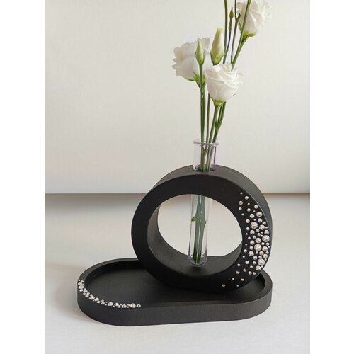 Интерьерный набор Ваза и поднос со стразами