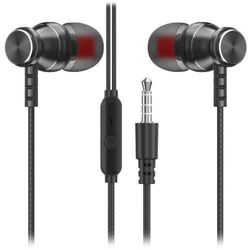 Внутриканальная гарнитура Smartbuy M300 металлич корпус микрофон пульт пакетSBH-025 черная 15100₽