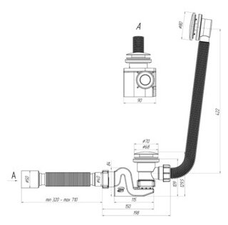 Сифон для ванны АНИ Пласт EC655S - фотография № 2