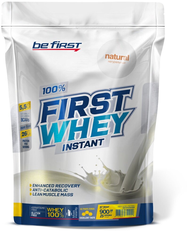 Сывороточный протеин Be First First Whey Instant (сывороточный протеин) 900 г, Натуральный