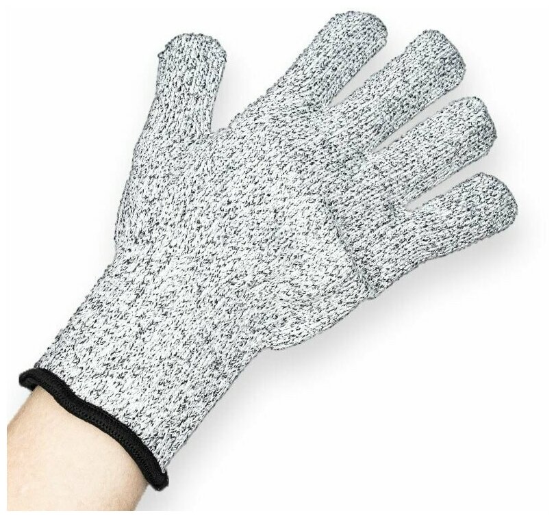 Перчатки защитные, перчатки от порезов HPPE 5 класс, 1 пара, L - фотография № 1