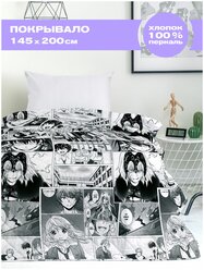 Покрывало стеганое / покрывало 1,5 спальное / десткое покрывало / покрывало на детскую кровать "Crazy Getup" 145х200 Manga anime 16591-1