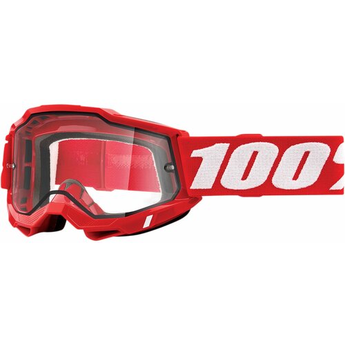 Очки 100% Accuri 2 Enduro Goggle Neon Red / Clear Dual Lens (50015-00005)