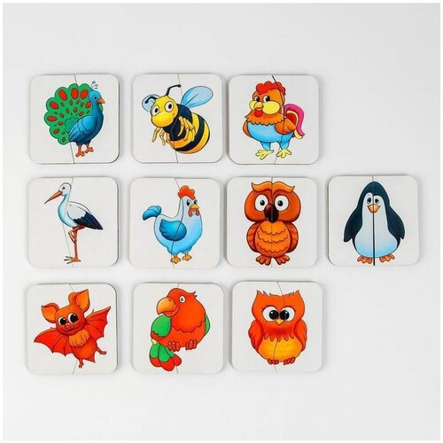 Головоломка Картинки-половинки Крылатые друзья бизиборды