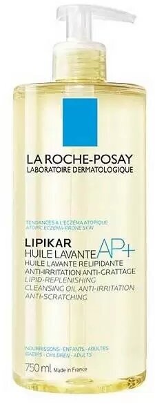 LA ROCHE POSAY Lipikar - Сухая и Чрезвычайно сухая кожа Масло очищающее Lipikar AP+, 750 мл