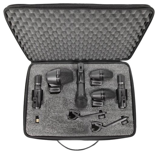 SHURE PGADRUMKIT6 Комплект из 6 микрофонов для ударных 1 х PGA52, 2 х PGA56, 1 х PGA57, 2 х PGA81, 2
