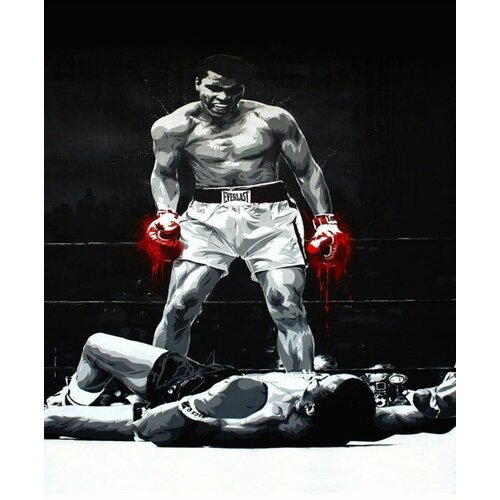 бокс мухаммед али на ринге раскраска картина по номерам на холсте Картина по номерам Мухаммед Али на ринге 40х50 см Art Hobby Home
