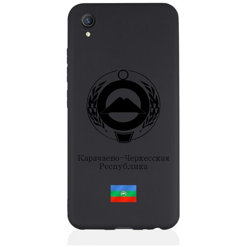Черный силиконовый чехол для Vivo Y1S/Y91C Черный лаковый Герб Карачаево-Черкесской Республики черный силиконовый чехол signumcase для vivo y1s y91c золотой герб азербайджана