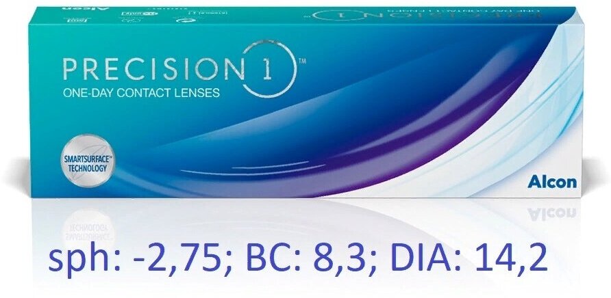 Контактные линзы Alcon Precision1 D 14.2, 30 шт., R 8,3, D -2,75