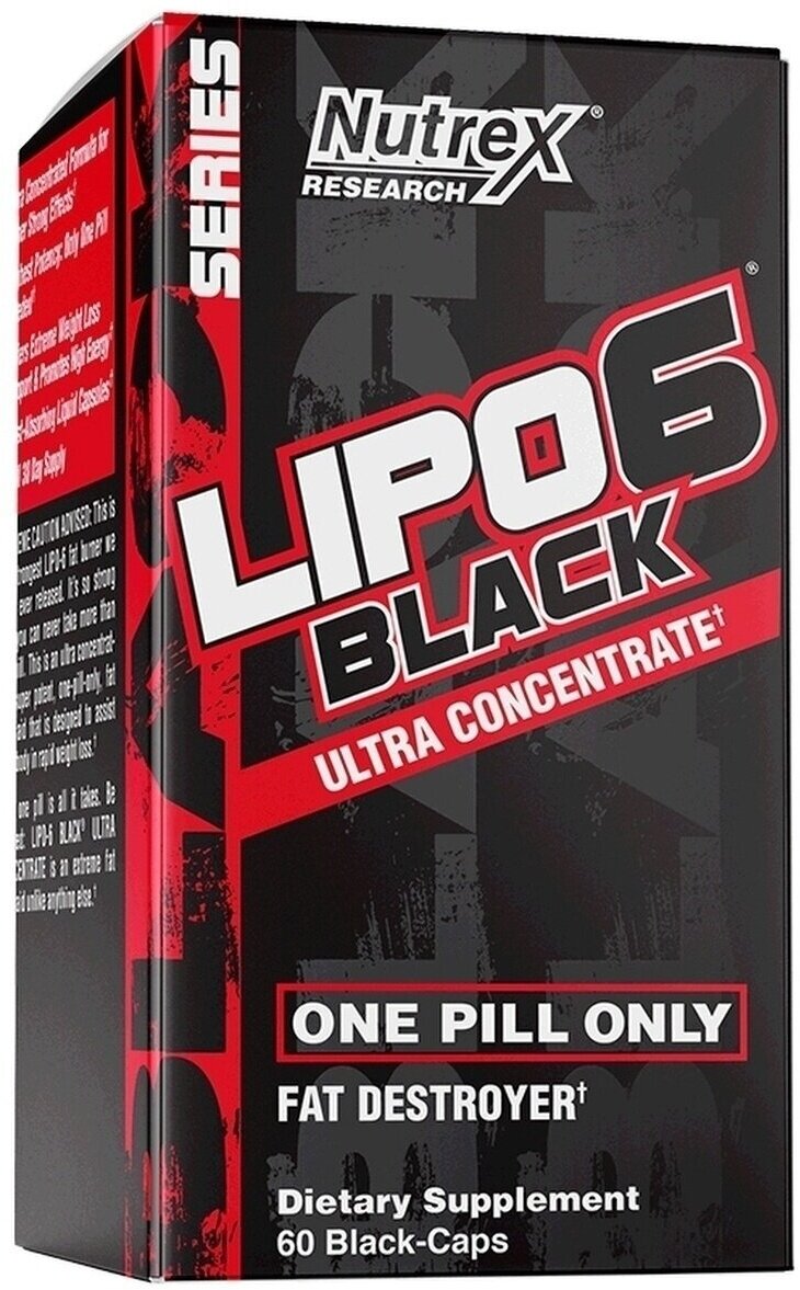 Жиросжигатель Липо 6, для похудения, сушки, Nutrex Lipo-6 Black Ultra Concentrate капсулы 60 шт.