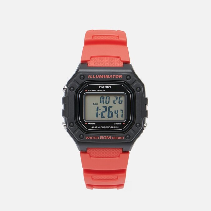 Наручные часы CASIO W-218H-4B, черный, красный - фотография № 13