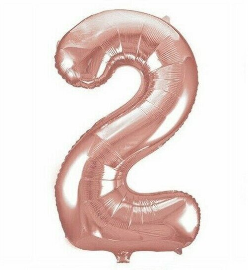 Воздушный шар фольгированный, 81 см, цифра 2, розовый
