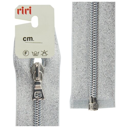 фото Молния спираль, на люрексной ленте, разъёмная 1 замок, 6 мм, 65 см, цвет серебристый riri