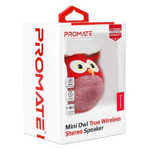 Портативная Bluetooth колонка PROMATE Hedwig красный 119000₽