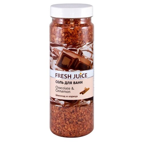 Fresh Juice Соль для ванн Chocolate & Cinnamon, 700 г, 700 мл