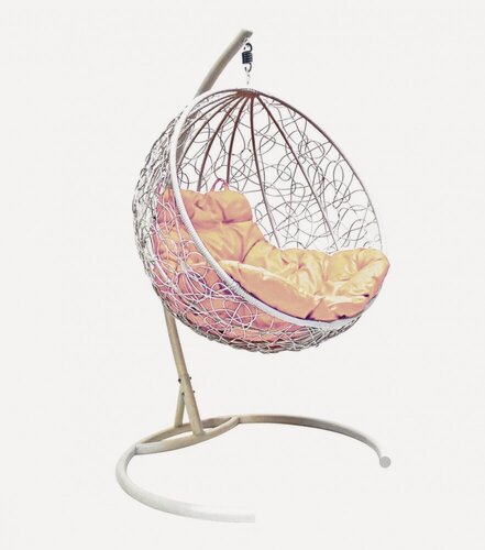 Изображение товара Подвесное кресло «круглое» ротанг белый беж