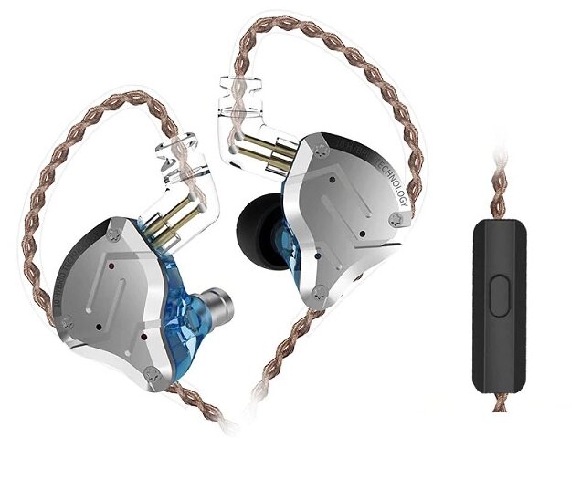 Knowledge Zenith KZ ZS10 Pro without mic blue - внутриканальные гибридные наушники