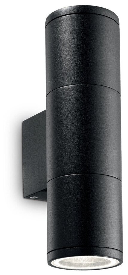 Светильник уличный настенный ideal lux Gun AP2 Small макс.2х35Вт IP44 GU10 230В Черный/Прозрачный Алюминий/Стекло Без ламп 100395.