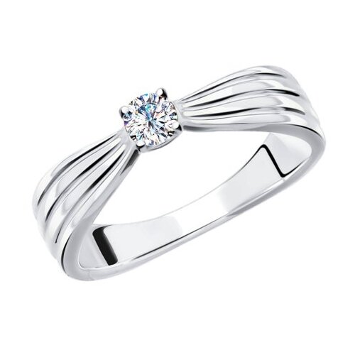 фото Sokolov кольцо из серебра с фианитом 94012836, размер 17.5