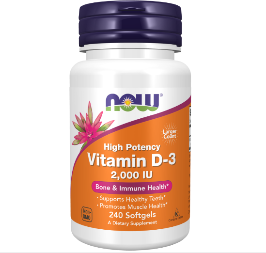 NOW Vitamin D-3 2000 IU 240 sgels — фото 1