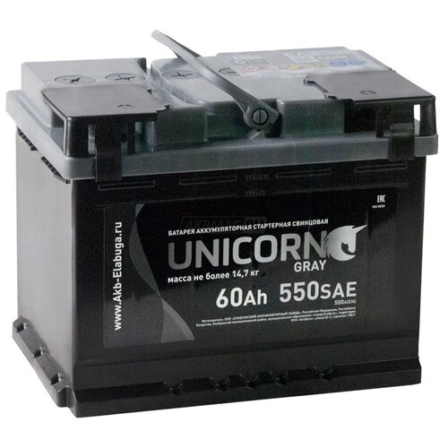 Аккумуляторная батарея UNICORN BLACK 6СТ-60.1 (прямая полярность)