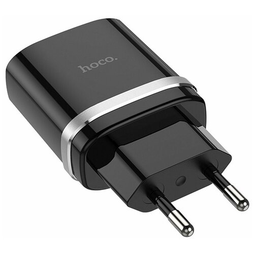 Адаптер сетевой Hoco C12Q, 1USB, 5V, 3A, 18W + QC3.0 зарядное устройство hoco c12q smart 1xusb 3a 18w qc3 0 qc2 0 кабель type c white