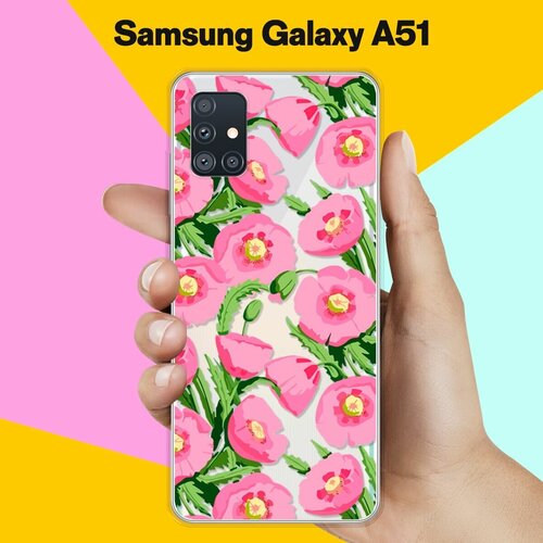 Силиконовый чехол Узор из цветов на Samsung Galaxy A51 силиконовый чехол узор из такс на samsung galaxy a51