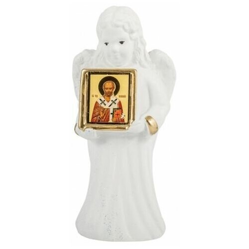 Ангел с иконой Святитель Николай Чудотворец в подарочной коробке.