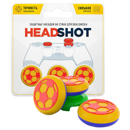 rainbo dualshock 4 khl series трактор RAINBO Сменные накладки Headshot (Футбол) для геймпада Sony Dualshock 4, желтый/красный