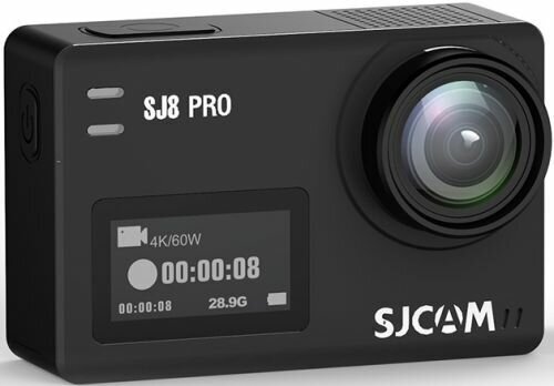 Экшн-камера SJCAM SJ8 PRO видео до 4K/60FPS, Sony IMX377, цифровой 8-кратный зум, 2 встроенных микрофона, экран основной сенсорный 2.33" IPS, экран фр